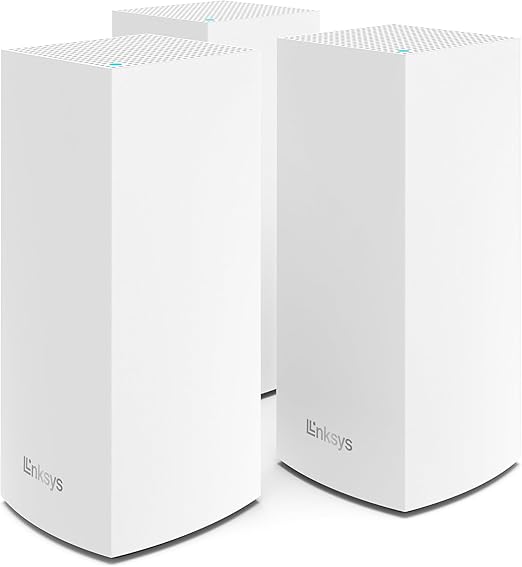Linksys Mesh WiFi 6 Velop 三頻 | 附 Apple HomeKit | 連接 120 多個裝置 | WiFi 擴展器更換 | 8,100 平方英尺覆蓋 | MX12600-3PK