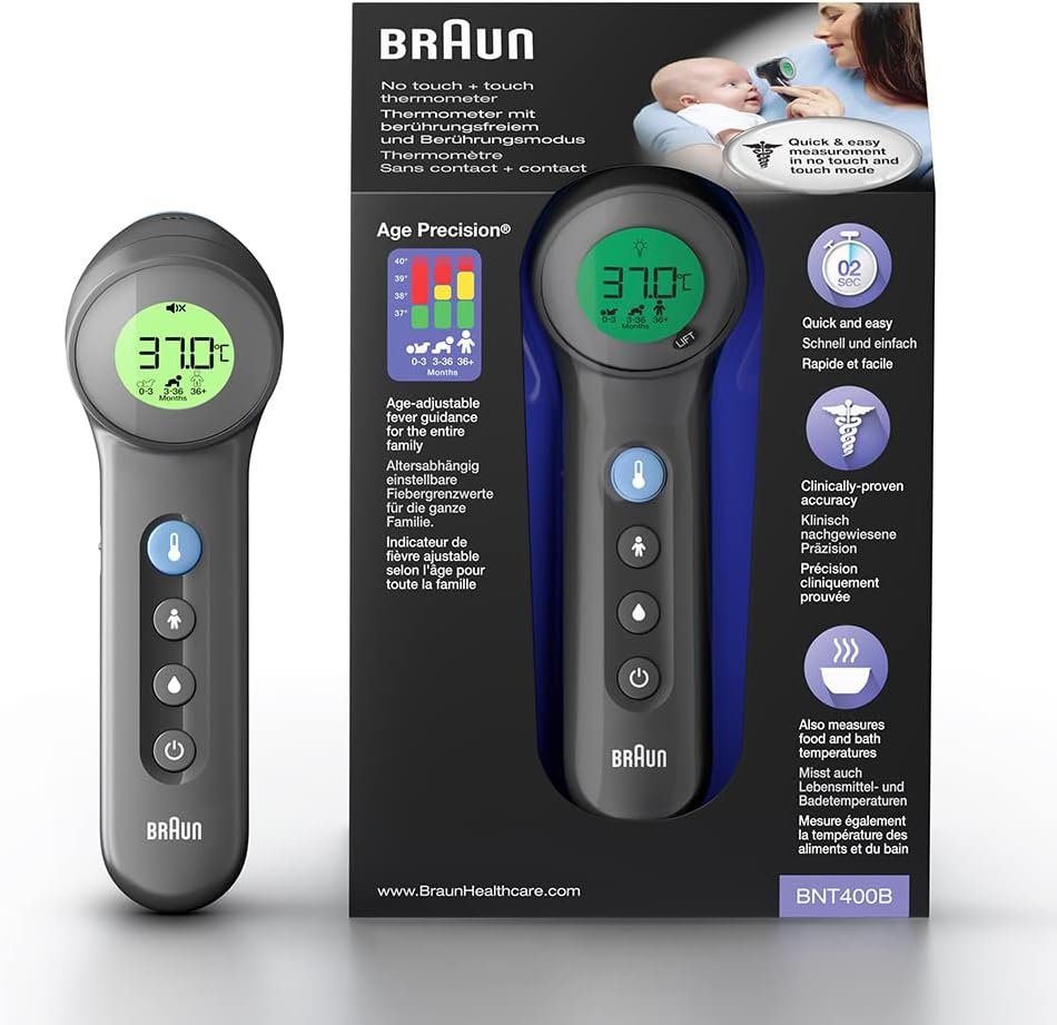 Braun BNT400BWE - Termómetro Braun Bnt400B Con Función De Con Y Sin ...